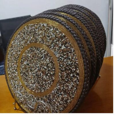 beaded table placements from Beads and Leather