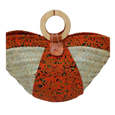 Handcrafted Sisal Kikapu with Ankara Print
