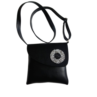 Beaded leather Sling Bag