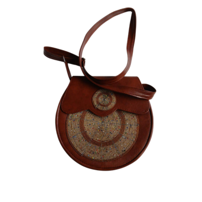 Beaded leather Sling Bag